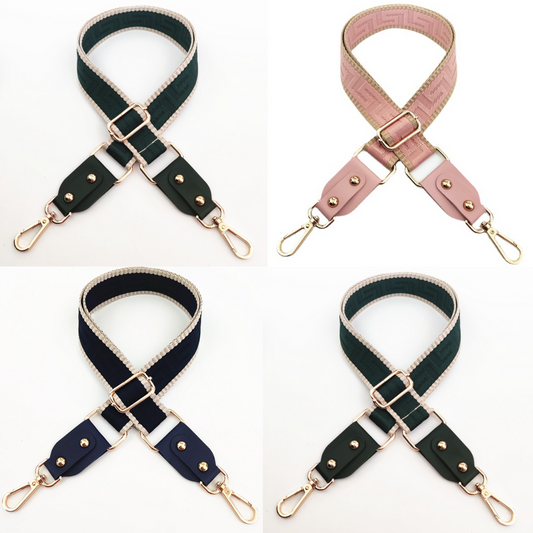 Practigal bag straps, pink, grey, navy, black