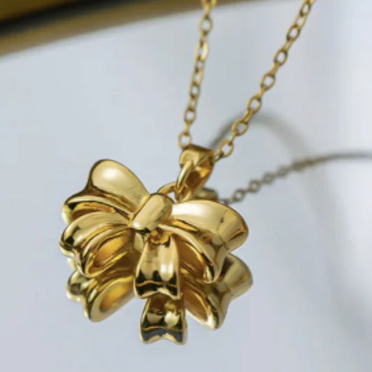 Gold Bow Necklace