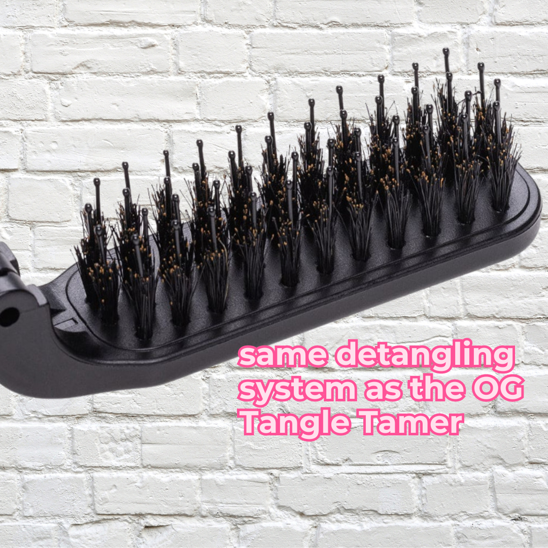 foldable detangling hair brush bristles black