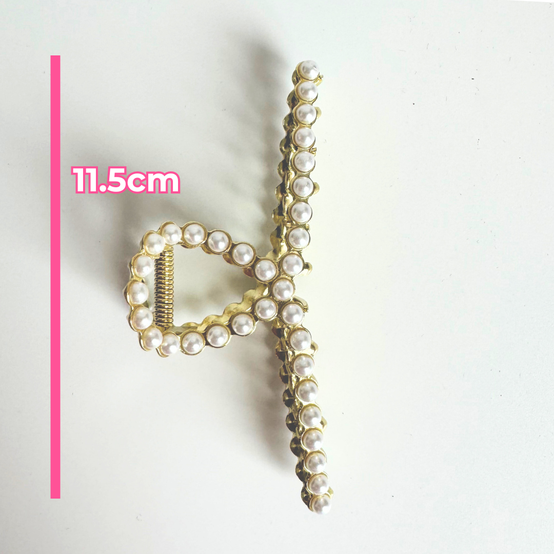 Pearl Claw Clip - Gold